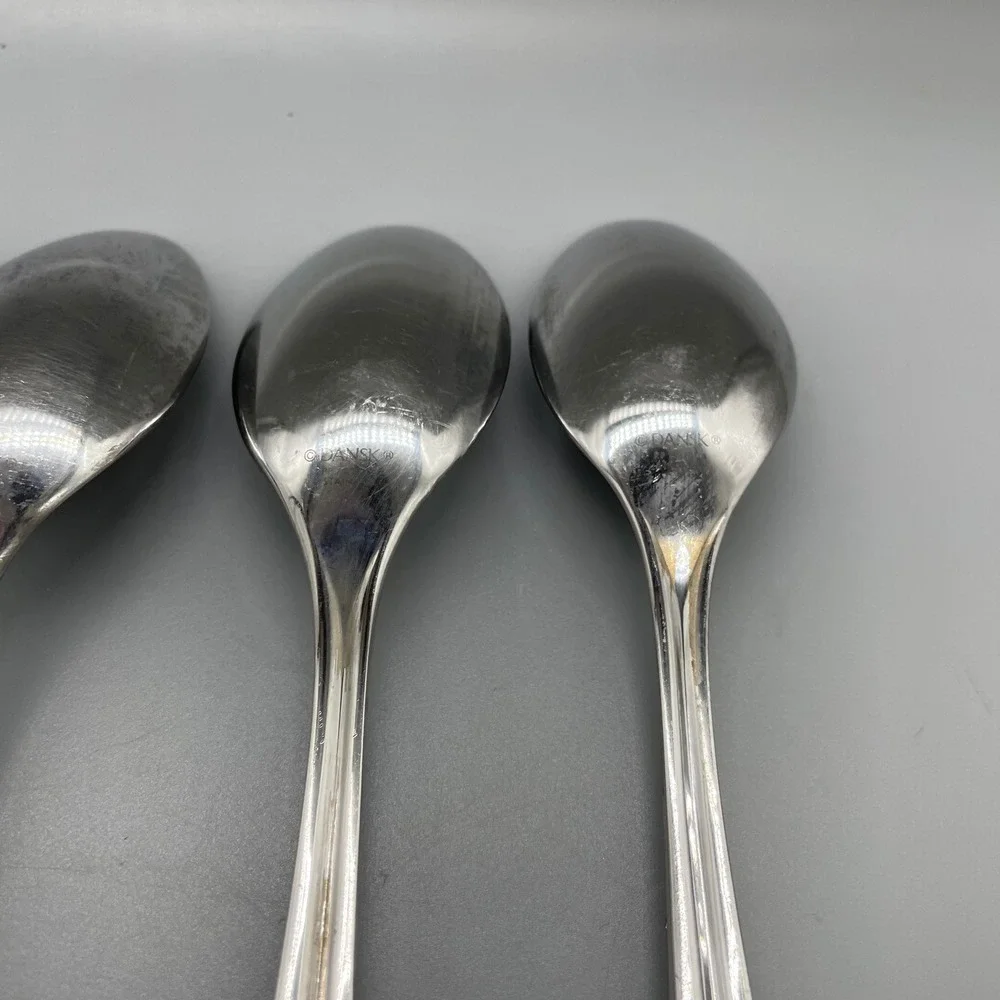 Dansk‎ Prism Stainless Steel Teaspoons Set of 4 Silverware Flatware 7